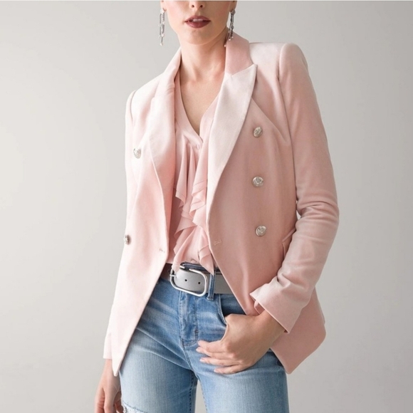 White House Black Market Jackets & Blazers - White House Black Market Blush Pink Double Breasted Gold Button Blazer Jacket